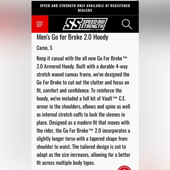 NWOT Speed and Strength-motorcycle Go for Brook armored hoodie jacket size S - Picture 15 of 16